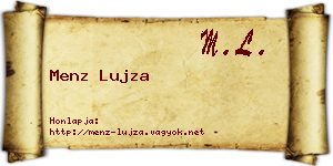 Menz Lujza névjegykártya